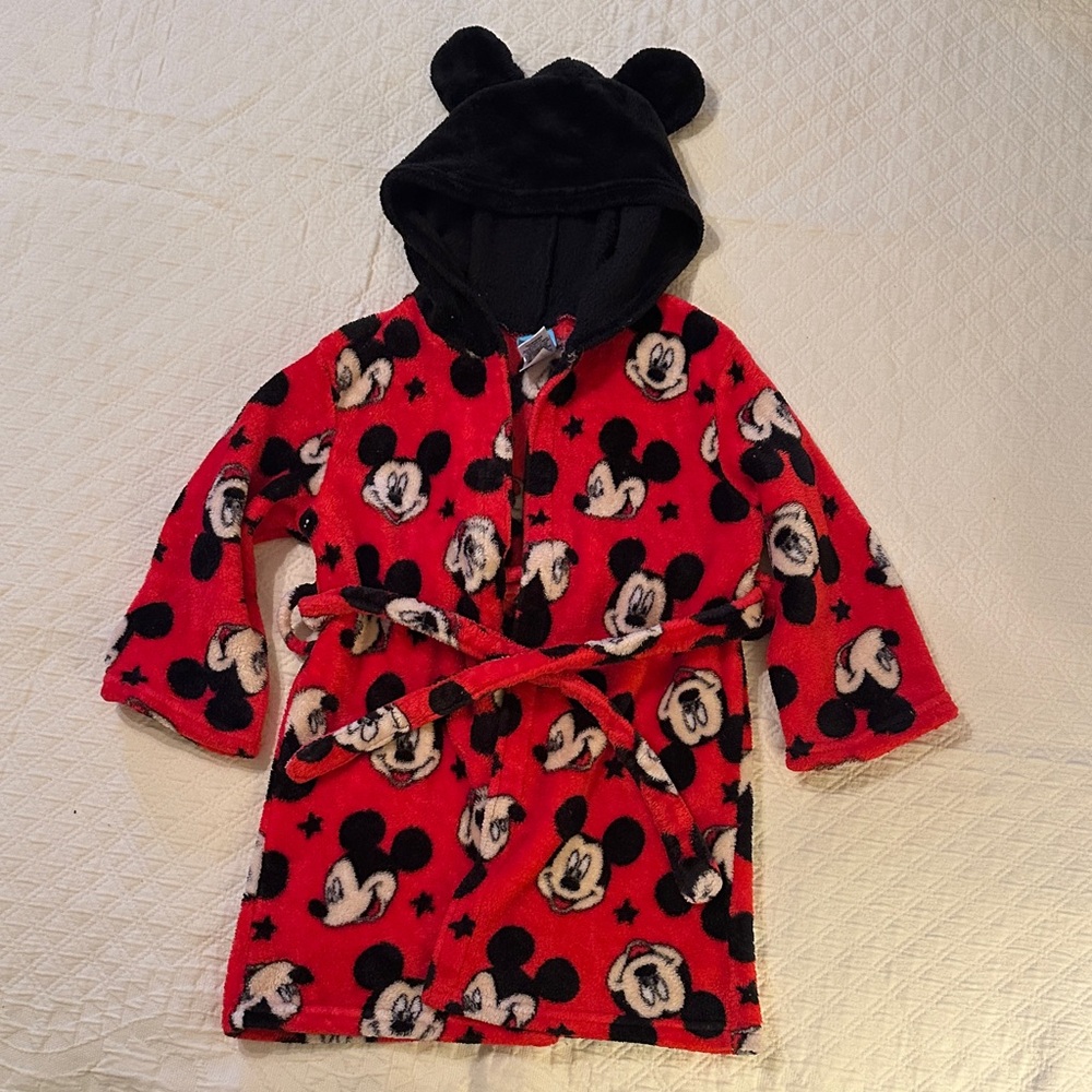 Disney Mickey Mouse Red and Black Kids Robe